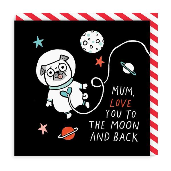 Mum Love You To The Moon and Back Square Greeting Card