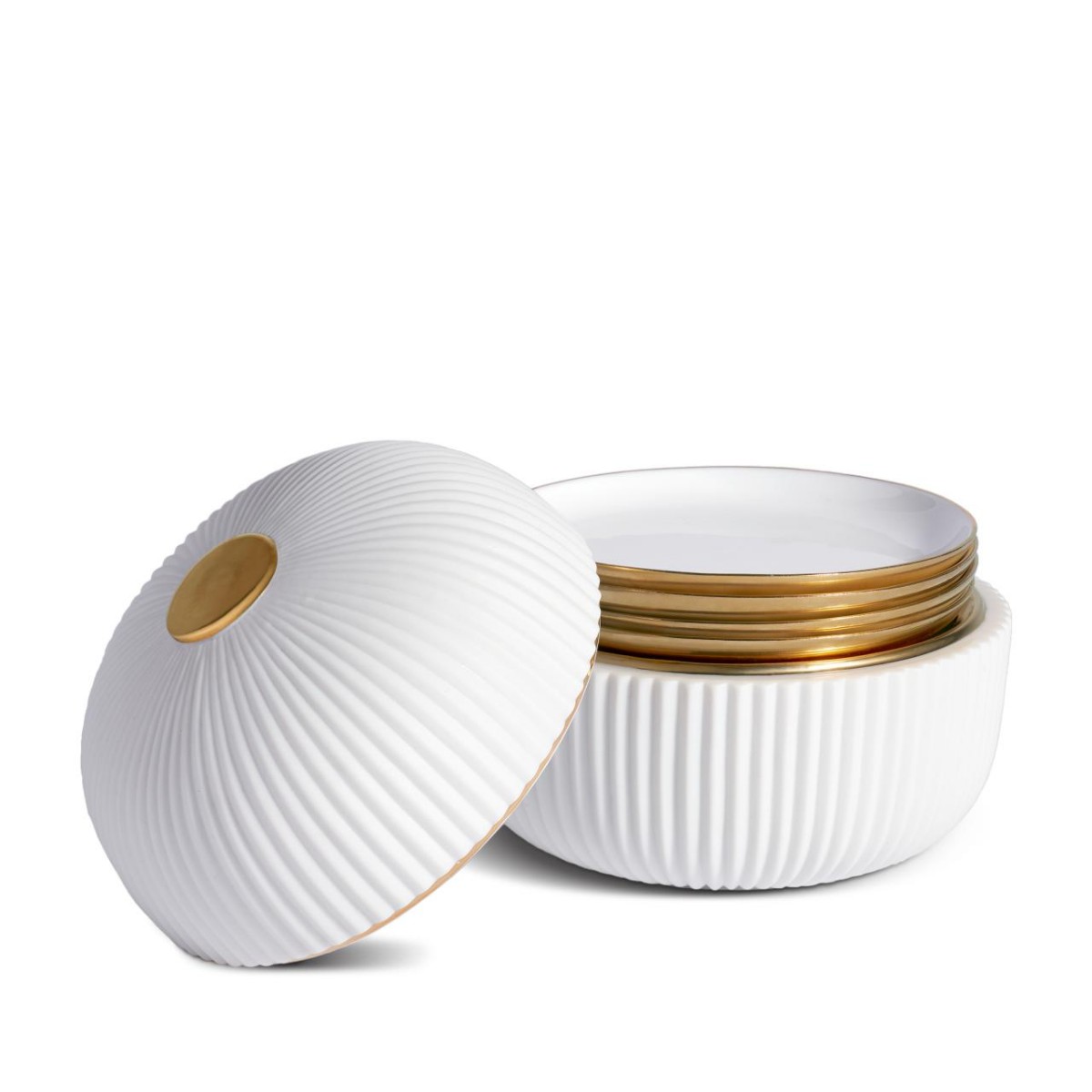 L'Objet I Ionic Box + Plates (Set of 4)