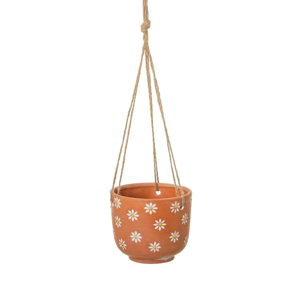Daisies Hanging Terracotta Planter
