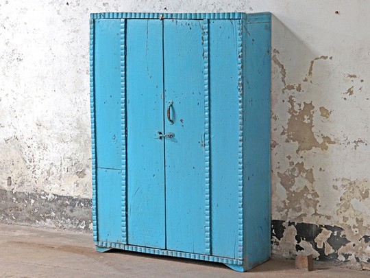 Large Vintage Blue Wardrobe Blue