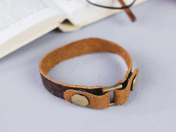 Leather Bracelet Large Brown