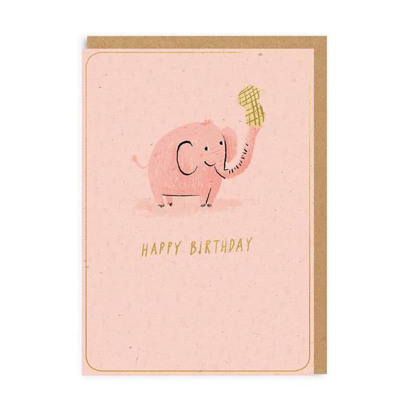 Tiny Elephant Happy Birthday Card