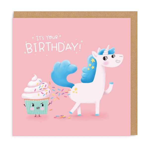 Unicorn Poop Birthday Square Greeting Card