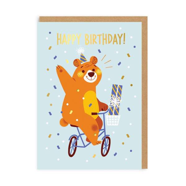 Party Bear Birthday Greeting Card