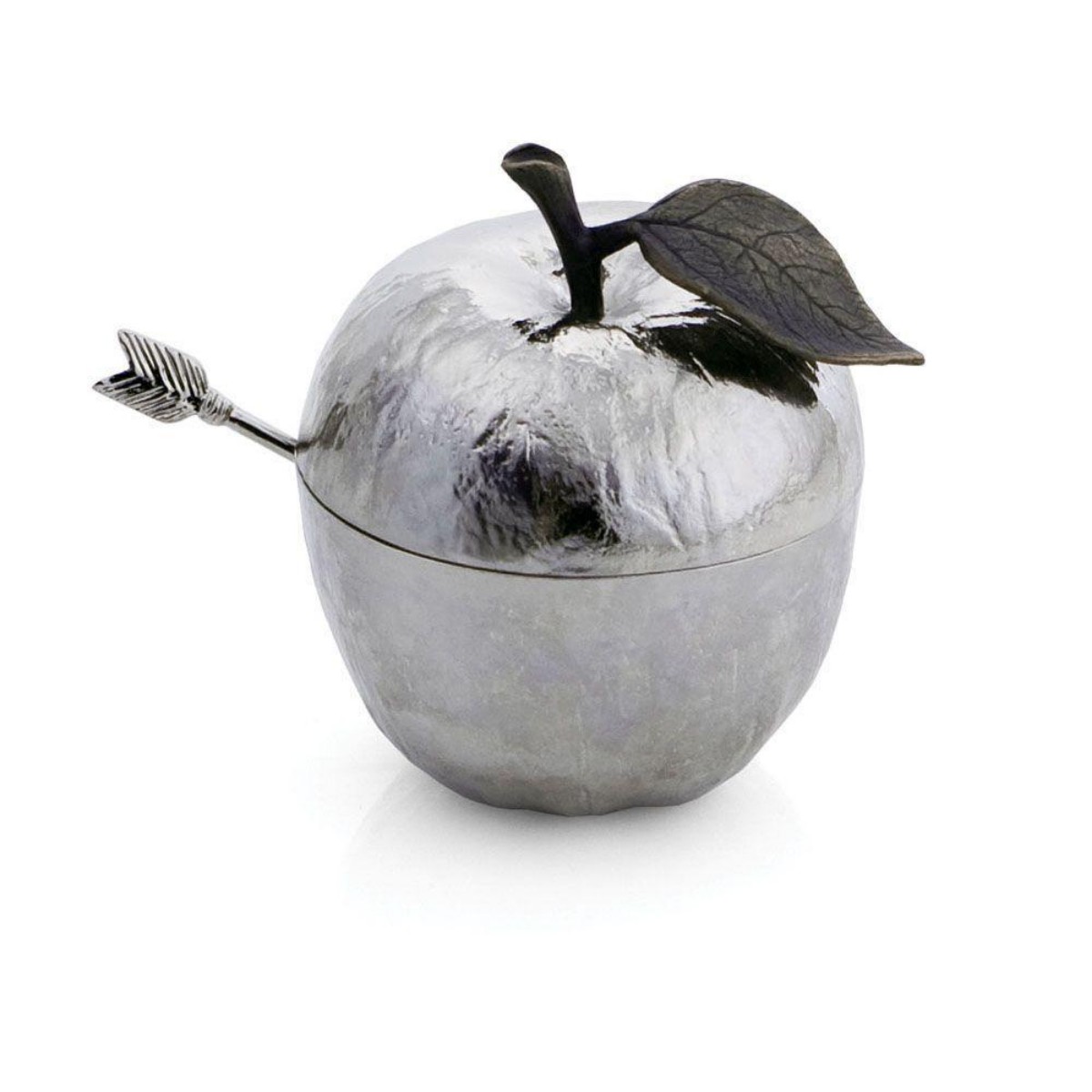 Michael Aram I Apple Honey Pot w/ Spoon I Nickelplate