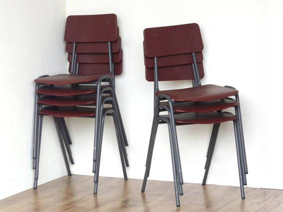 Retro School Chairs By Remploy Brown Medium