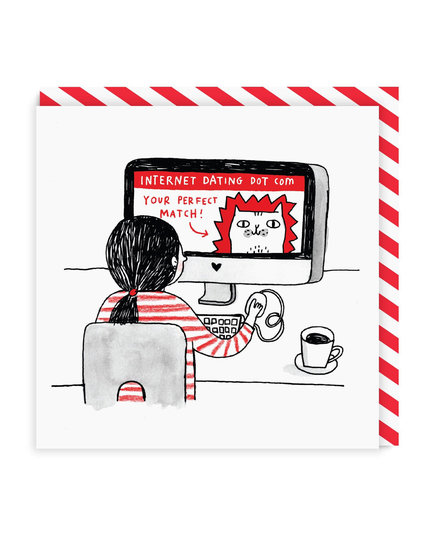 Internet Dating Square Greeting Card