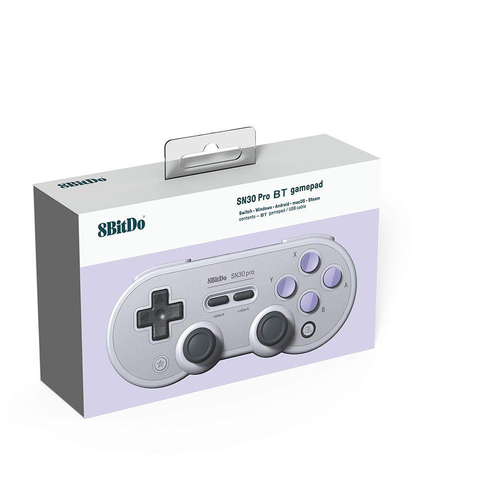Retro 8BitDo SN30 Pro Classic Bluetooth Controller (Grey)