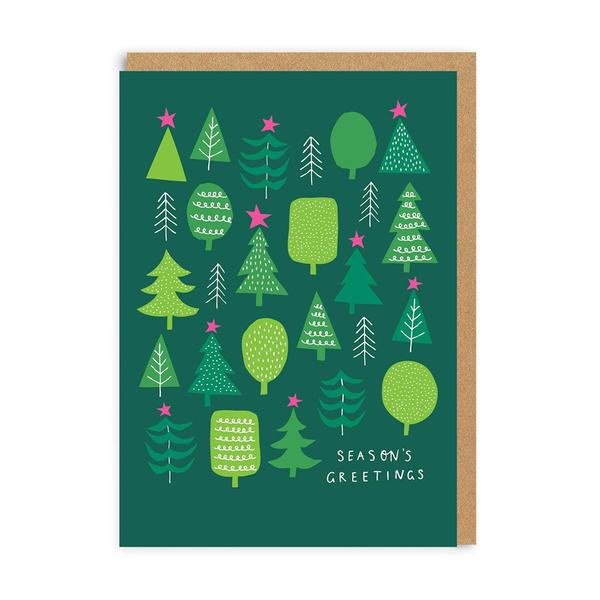 Season's Greetings Trees Christmas Card