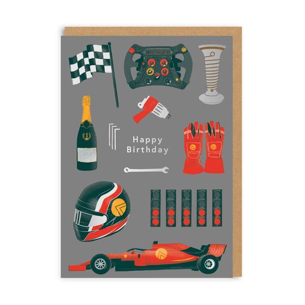 Happy Birthday F1 Greeting Card