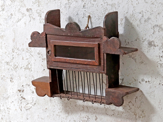 Ornate Cabinet With Rack Brown