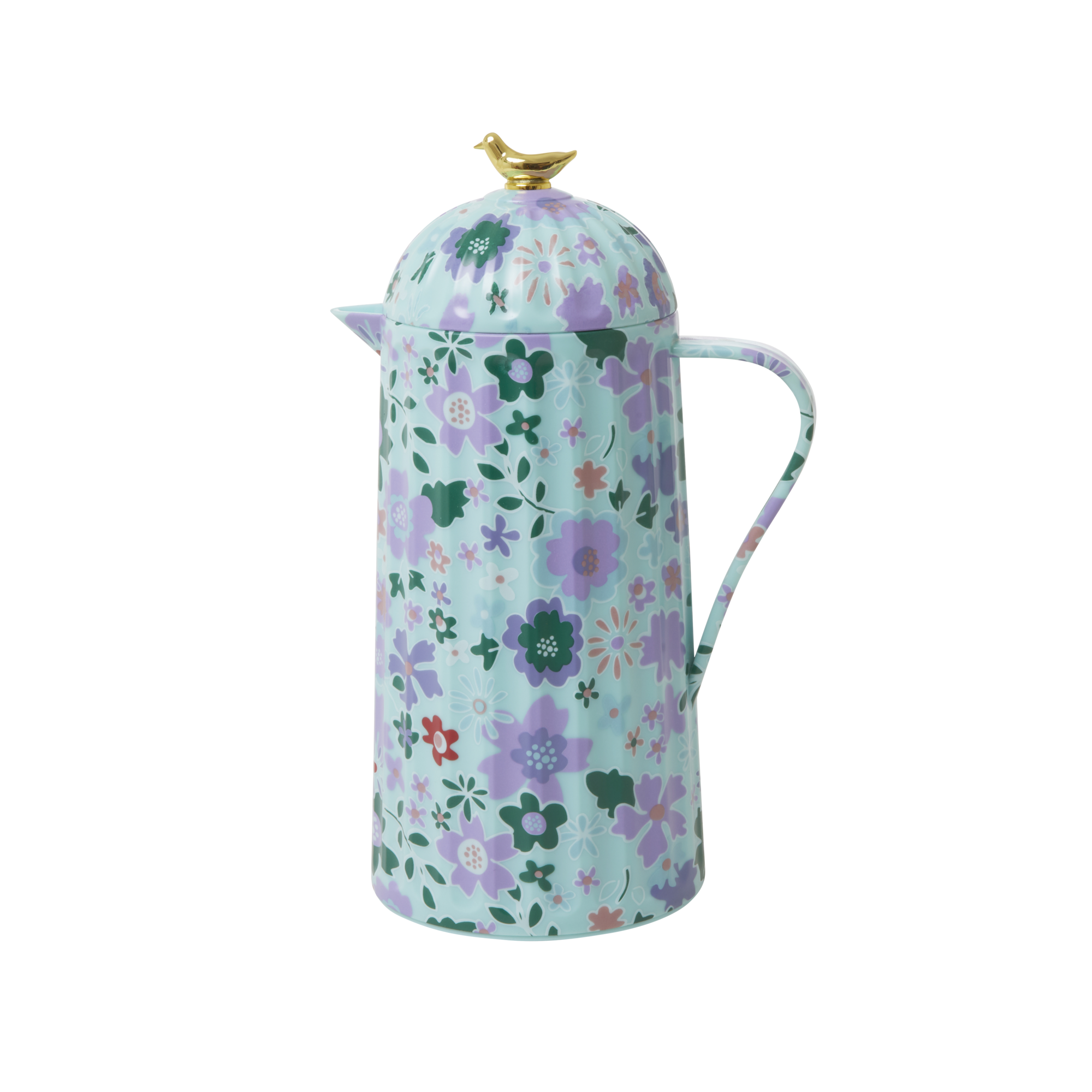 Rice - Thermo w. Gold Bird Lid - Dark Mint Fall Floral Print
