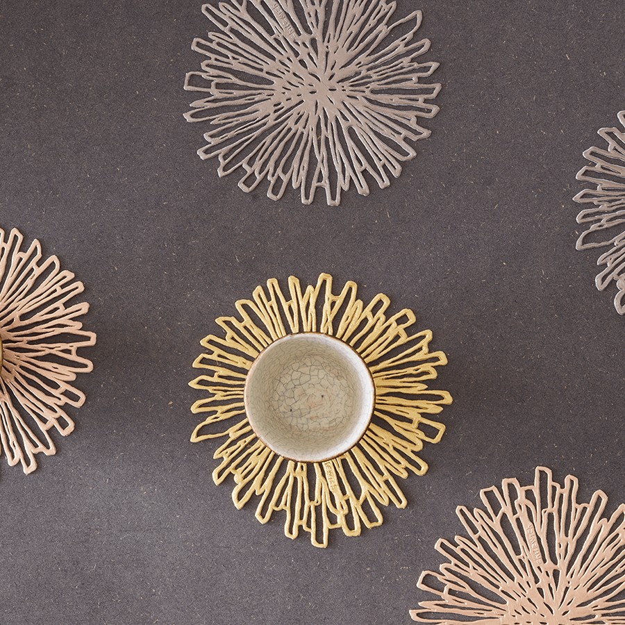 Chilewich I Bloom Coasters (Set of 6) I Gunmetal