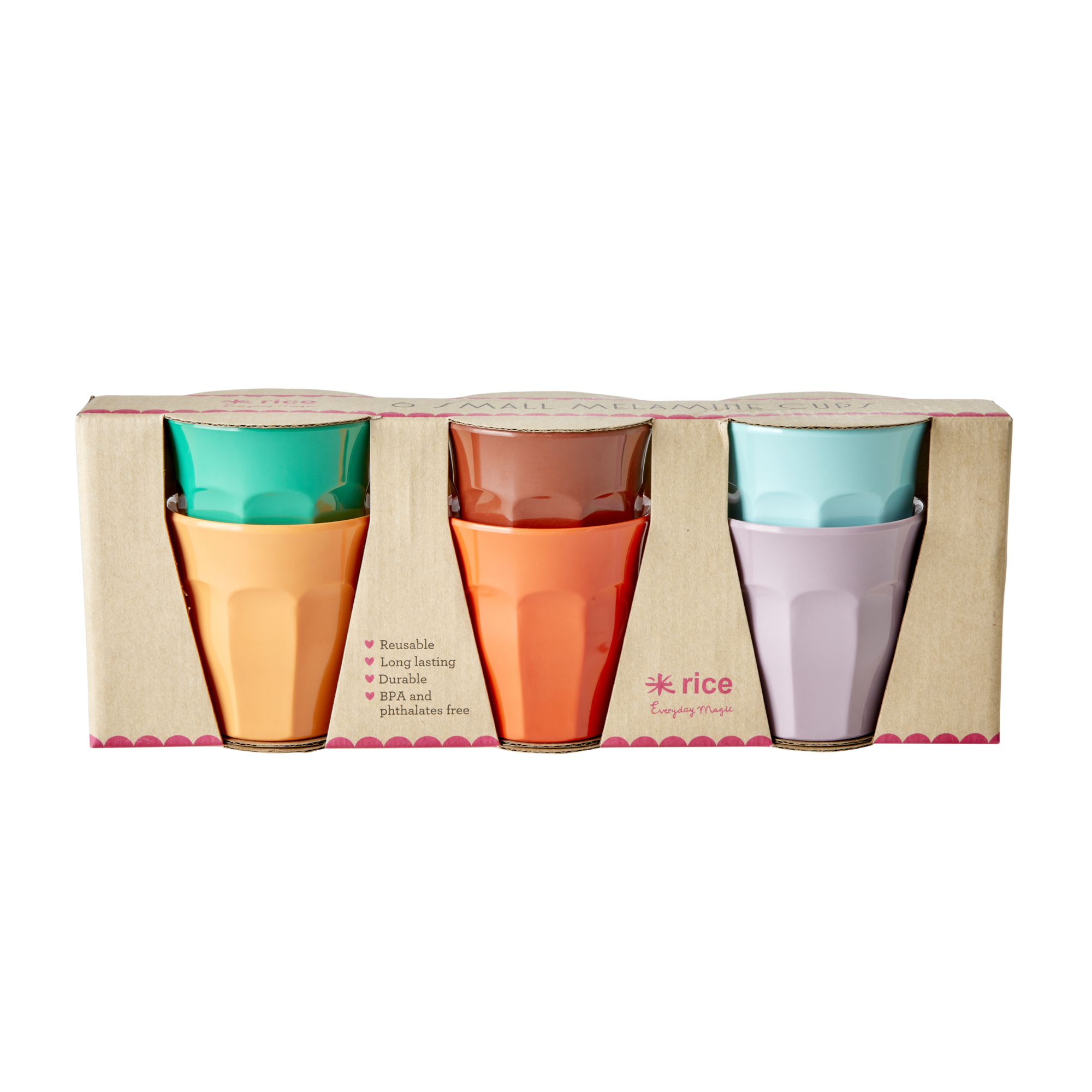 Rice - 6 Pcs Small Melamine Kids Cups - Follow The Call of The Disco Ball' Colors