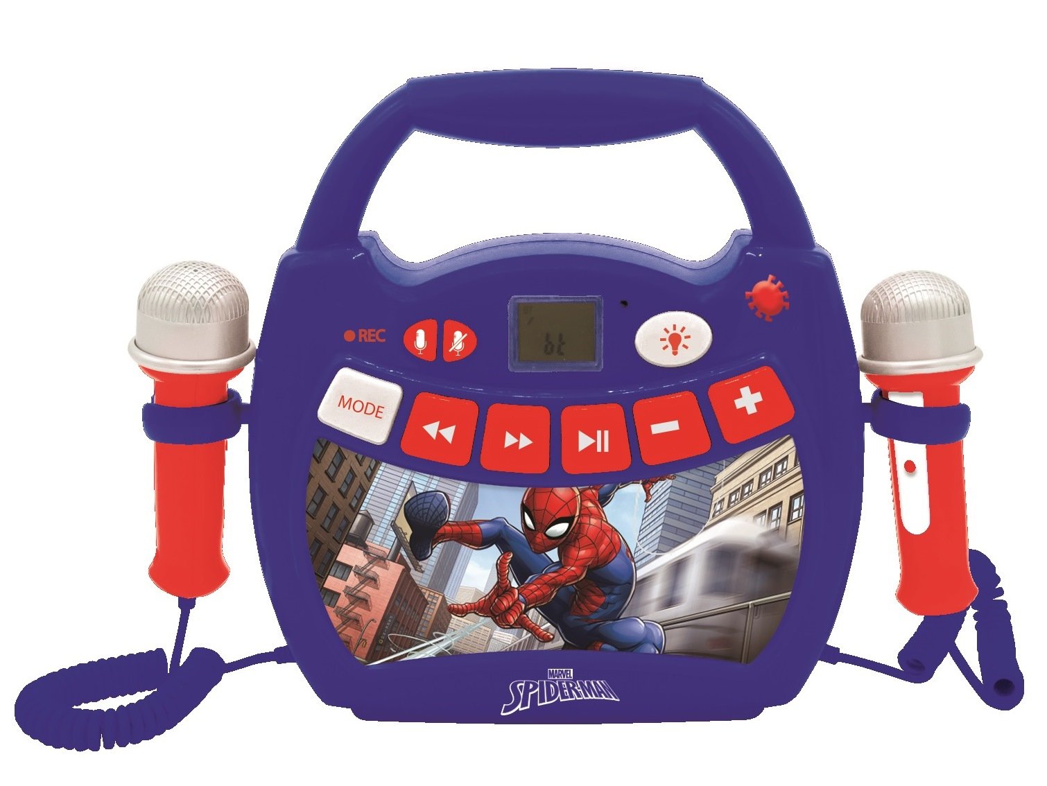 Lexibook - SpiderMan Portable Digital Music Player with 2 Mics and Lights (MP300SPZ)