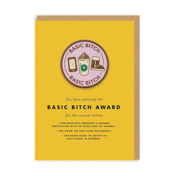 Basic Bitch Woven Patch Greeting Card
