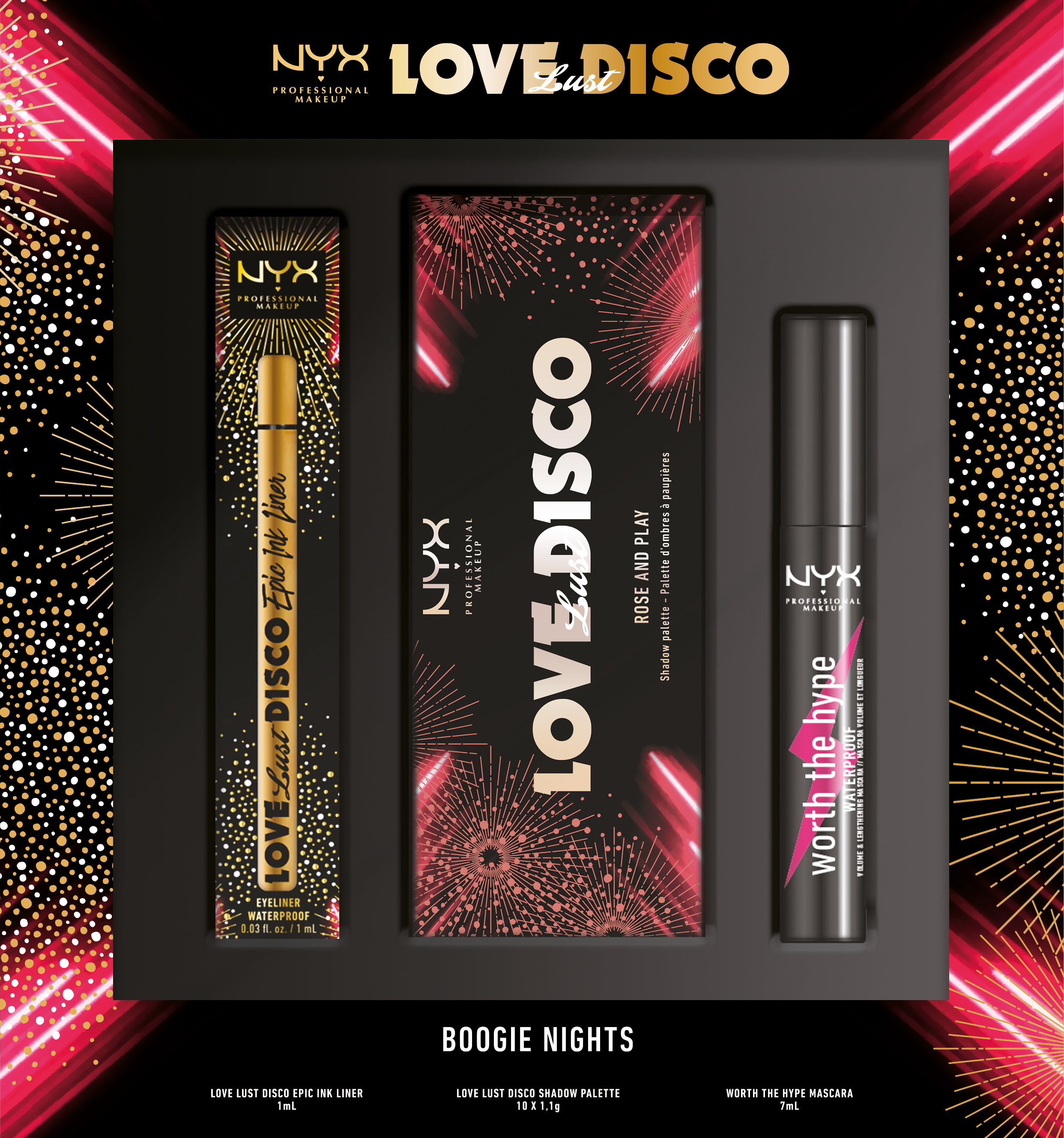 NYX Professional Makeup - Love Lust Disco Shadow Palette - 03 Rose & Play