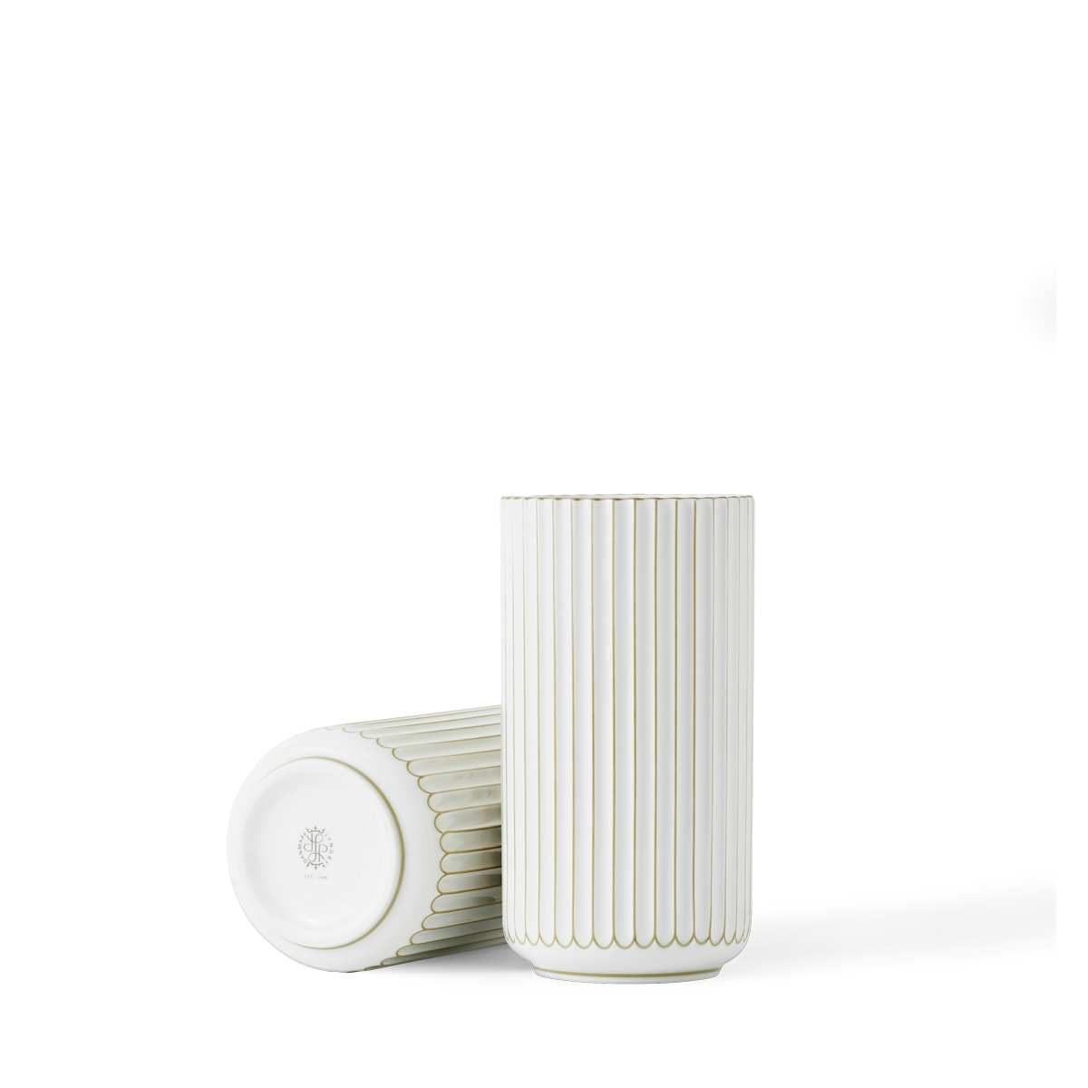 Lyngby Porcelæn - Vase 20 cm - White/Gold (200695)
