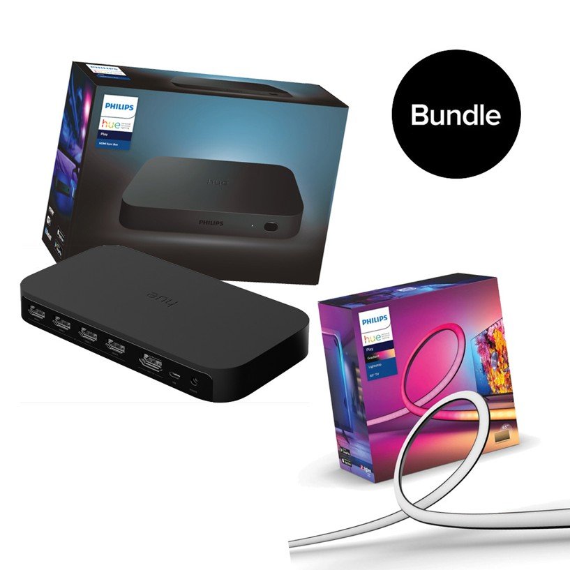 Philips Hue - Lightstrip Gradient Lightstrip (for TV) TV 55" & Hue Sync Box - Bundle