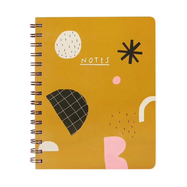 Mustard Abstract A5ish Wiro Notebook