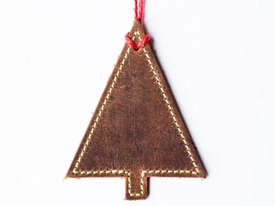 Leather Christmas Tree Decoration