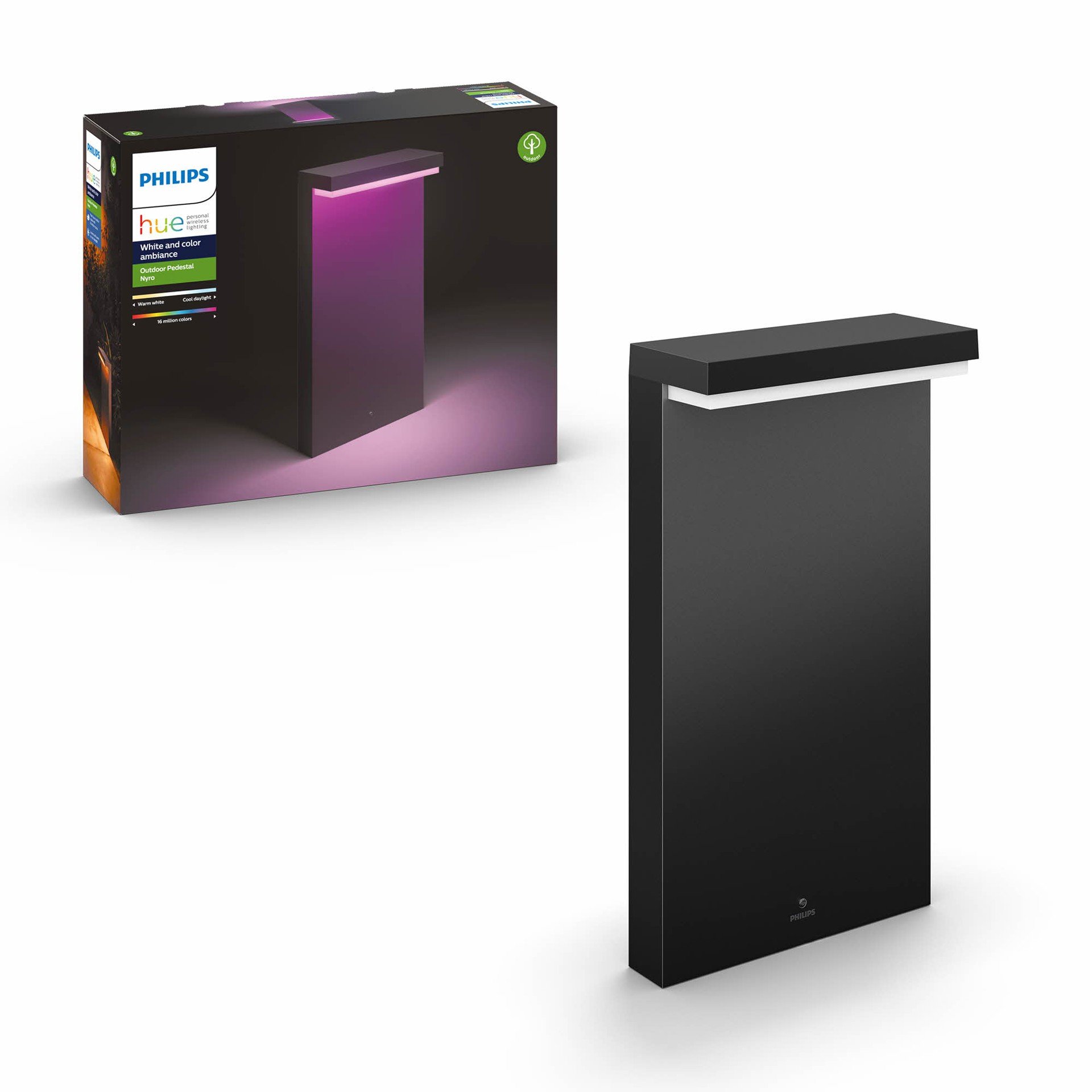 Philips Hue -2x ​Nyro Outdoor Lamp Pedestal - White & Color Ambiance - Bundle