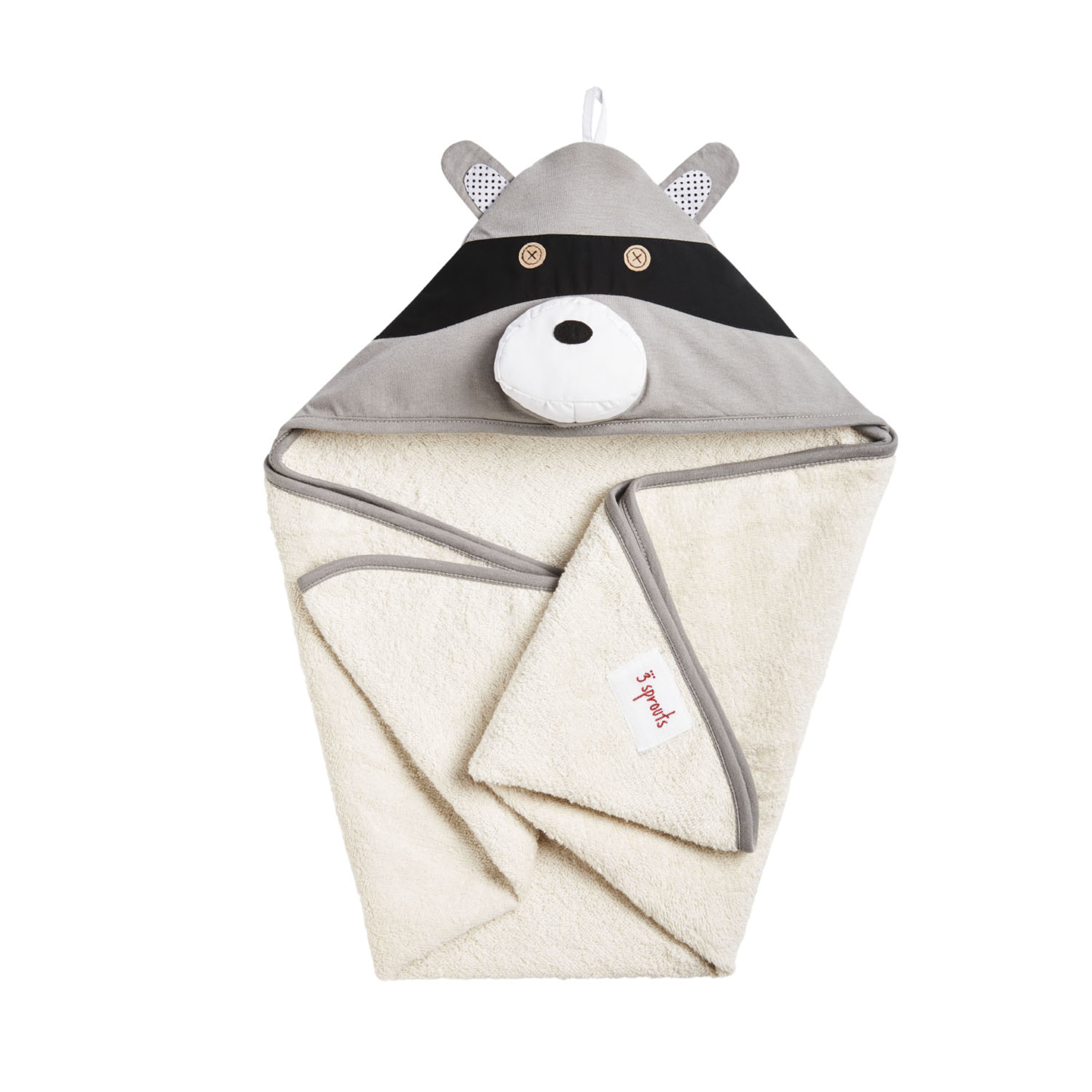3 Sprouts - Hooded Towl - Gray Raccoon
