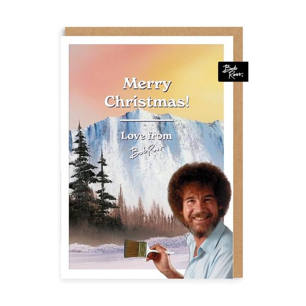 Merry Christmas Snowy Mountain Christmas Card