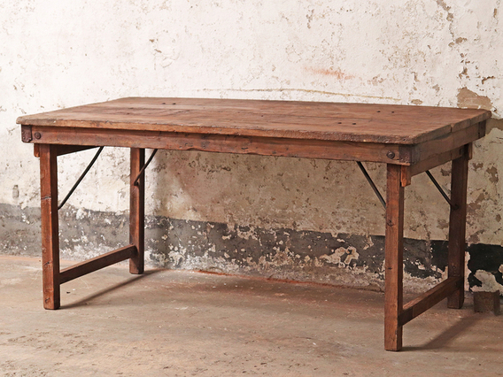 Vintage Long Wooden Table Large