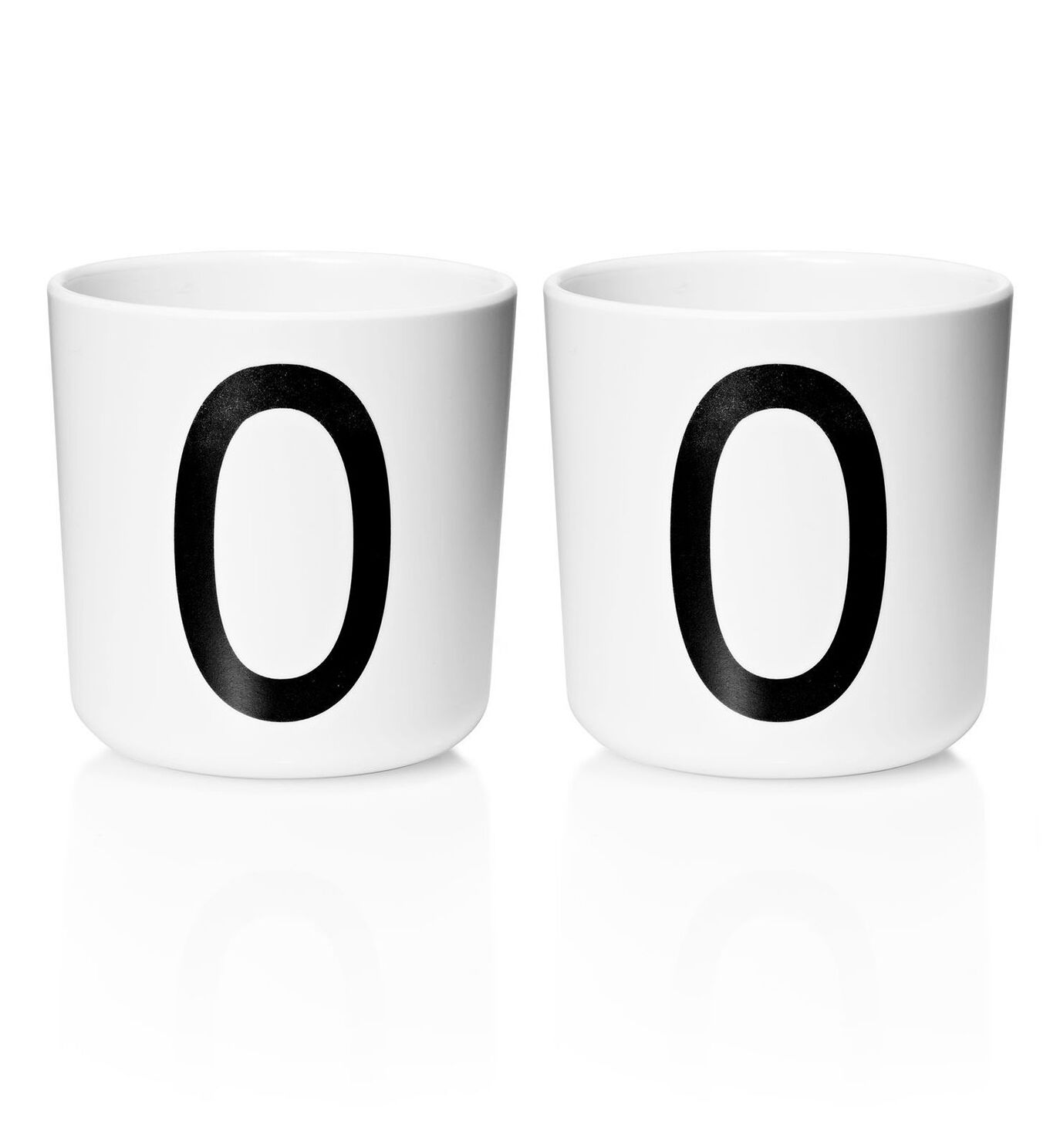 ​Design Letters - Personal Melamine Cup O - 2 pcs - White - (Bundle)