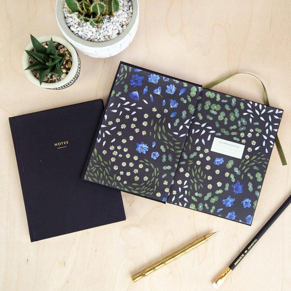 Floral Primordia Cloth Bound Notebook