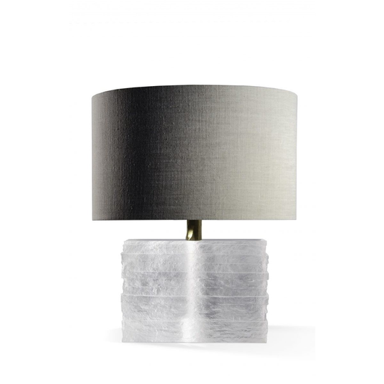 Porta Romana I Crystal Strata Lamp I CLEAR WITH NICKEL COLLAR