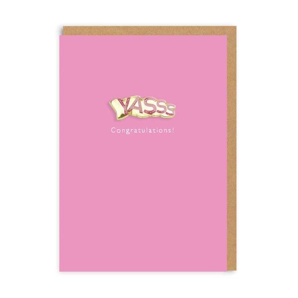 Yasss Congratulations Enamel Pin Greeting Card