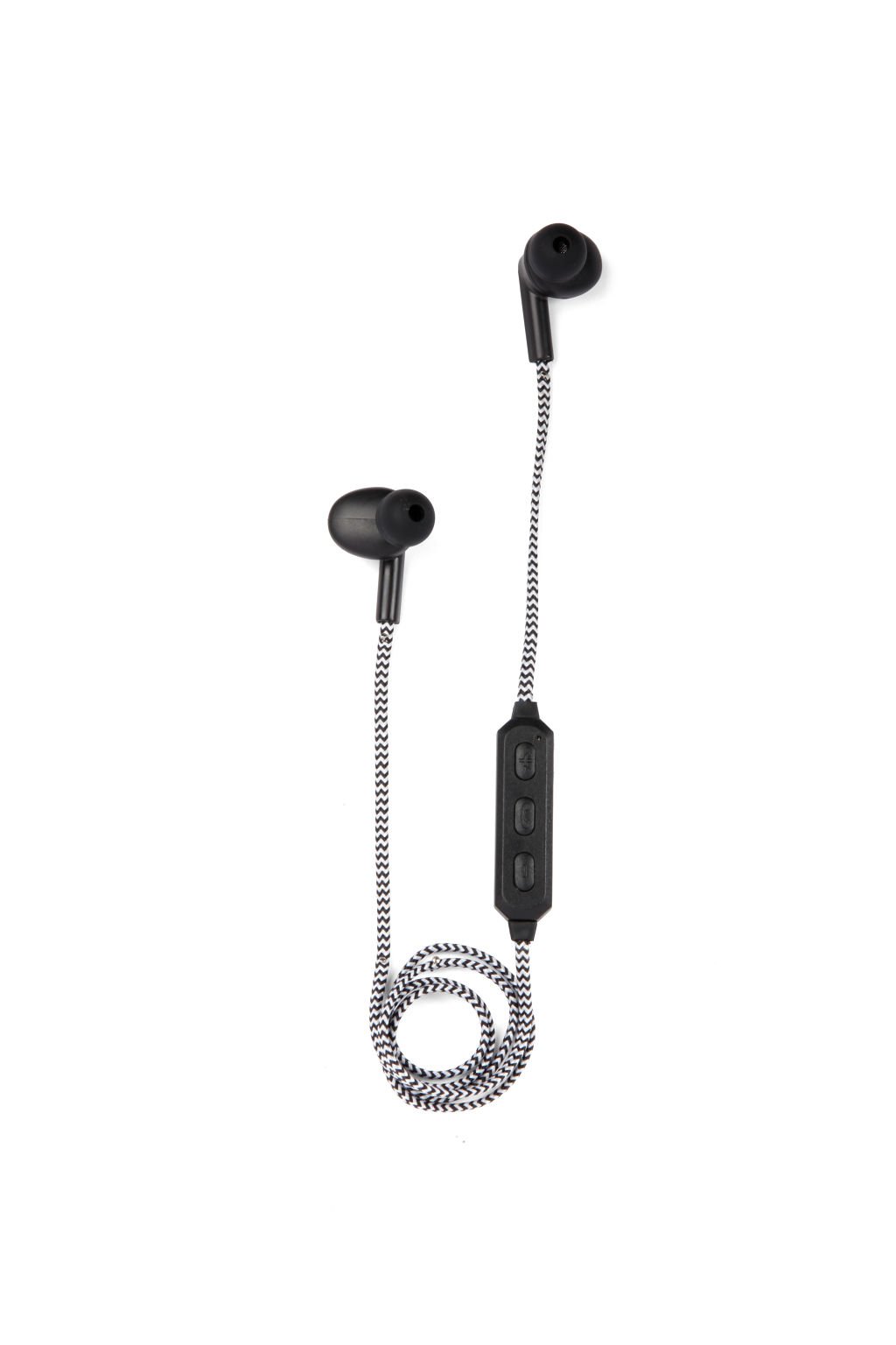 Black Cotton Braided Wireless Earbuds (US155-BK-EU)