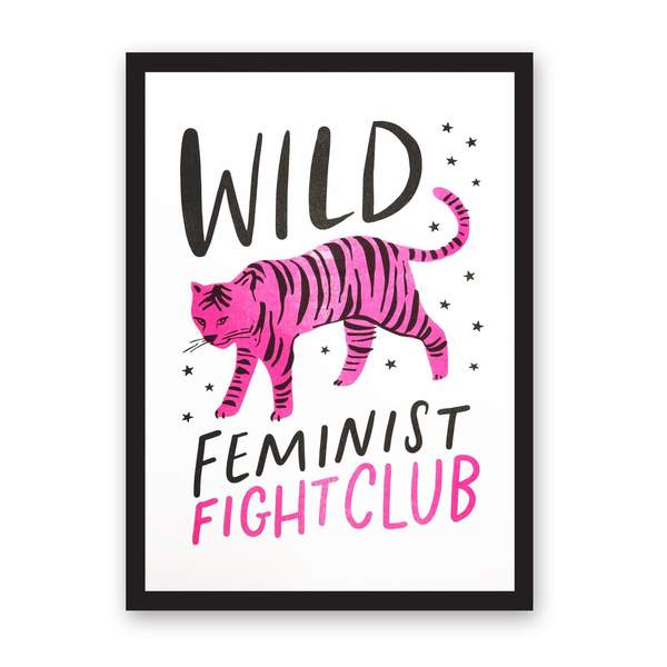 A4 Wild Feminist Fight Club Riso Print