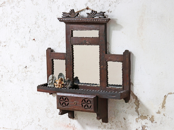 Old Ornate Mirror Brown