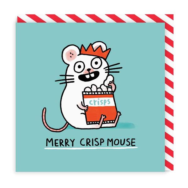 Merry Crispmouse Square Christmas Card