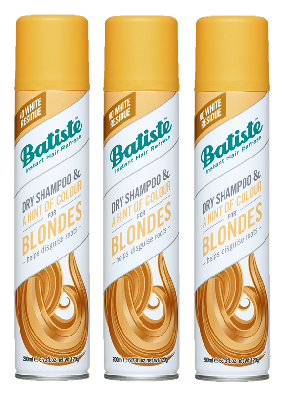 Batiste - 3 x Dry Shampoo Hint of Colour Light Blond 200 ml