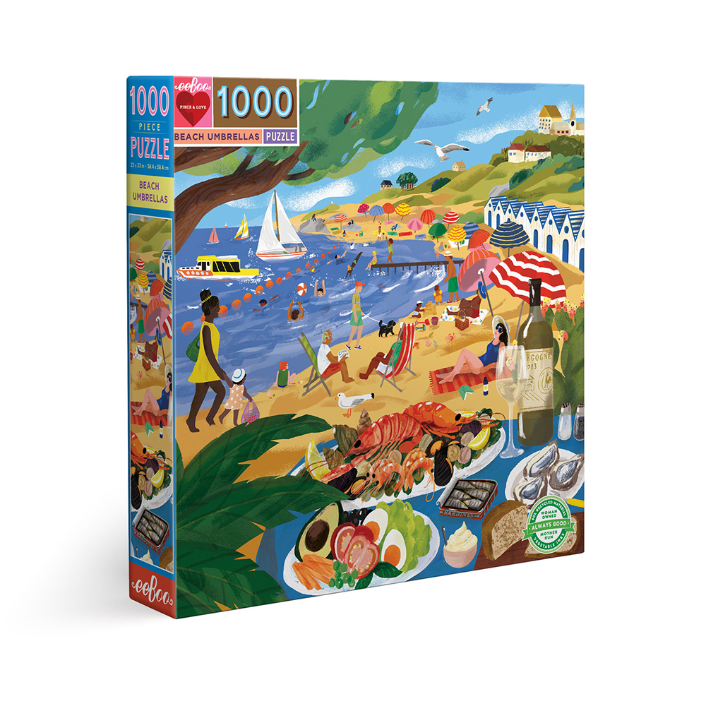 eeBoo - Puzzle 1000 pcs - Beach Umbrellas (EPZTBUM)