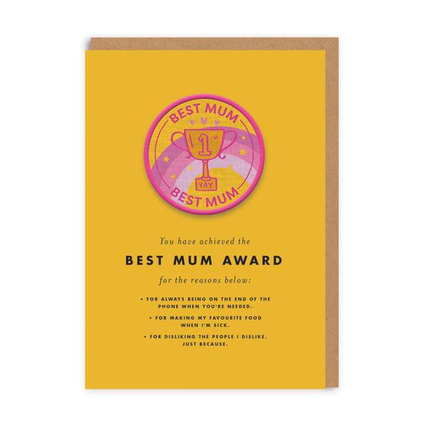 Best Mum Woven Patch Greeting Card