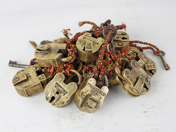 Mini Old Brass Padlock Natural