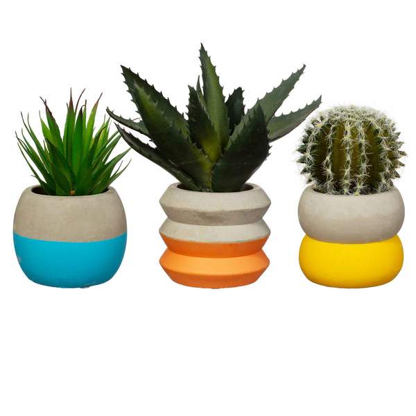 Mini Colour Block Cement Planter