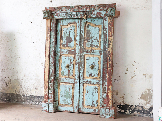 Grand Antique Rajasthani Door Blue