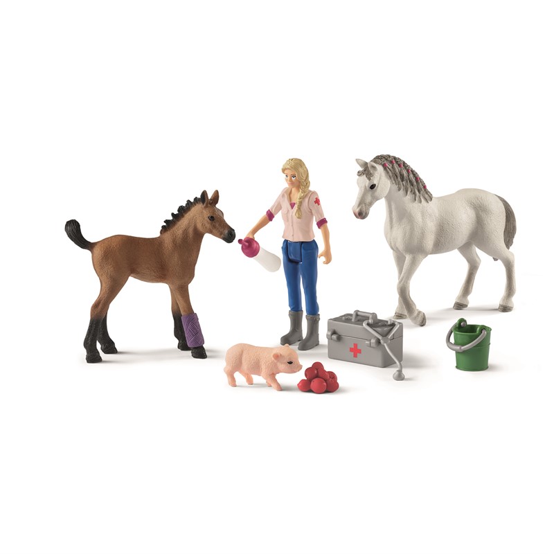 Schleich - Vet visiting mare and foal (42486)