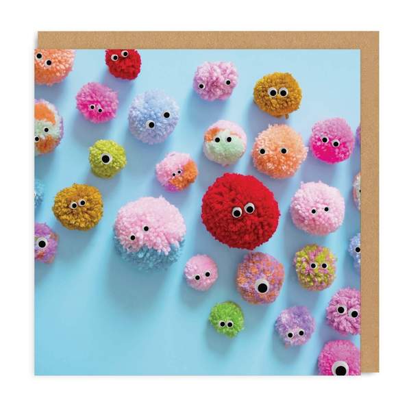 Pom Pom Friends Square Greeting Card