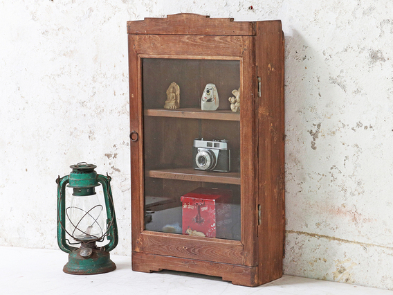 Rustic Display Cabinet Brown