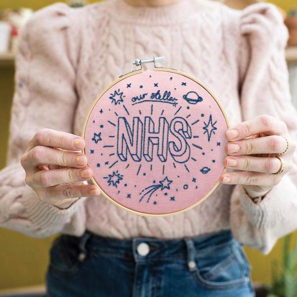 Our Stellar NHS Pink Embroidery Hoop Kit