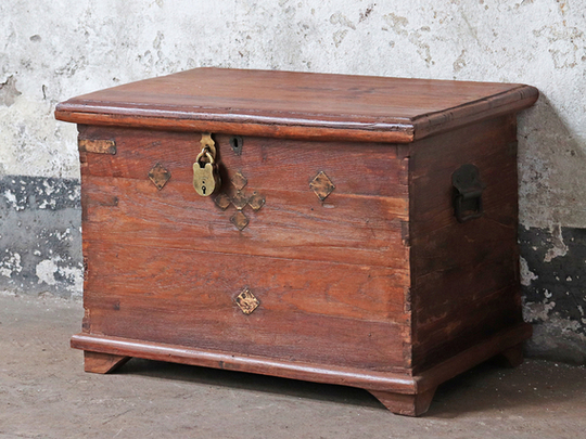 Rustic Teak Storage Chest Brown