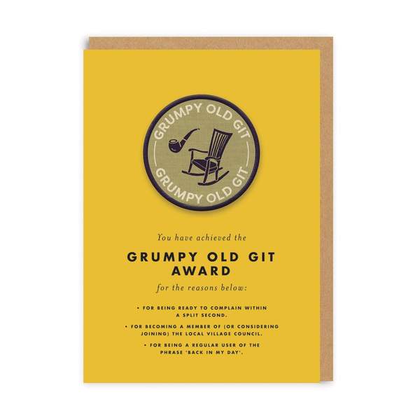Grumpy Old Git Woven Patch Greeting Card
