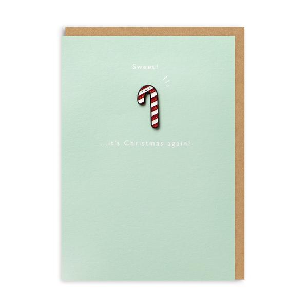 Sweet, It's Christmas Again! Enamel Pin Christmas Card
